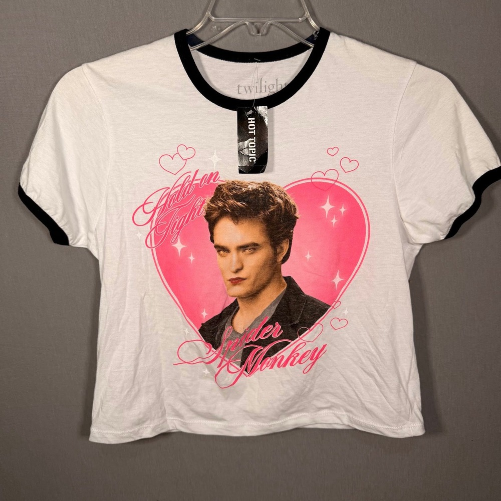 Y2K Hot Topic Twilight Edward Cullen Spider Monkey Bella Swan Baby Tee Medium